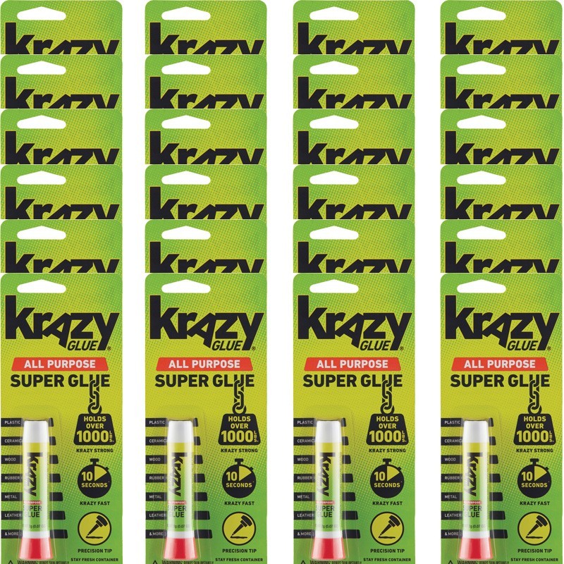 24 Pcs Krazy Glue Instant Strong Glue Fast Drying All Purpose Glue. 0.07 oz Tube