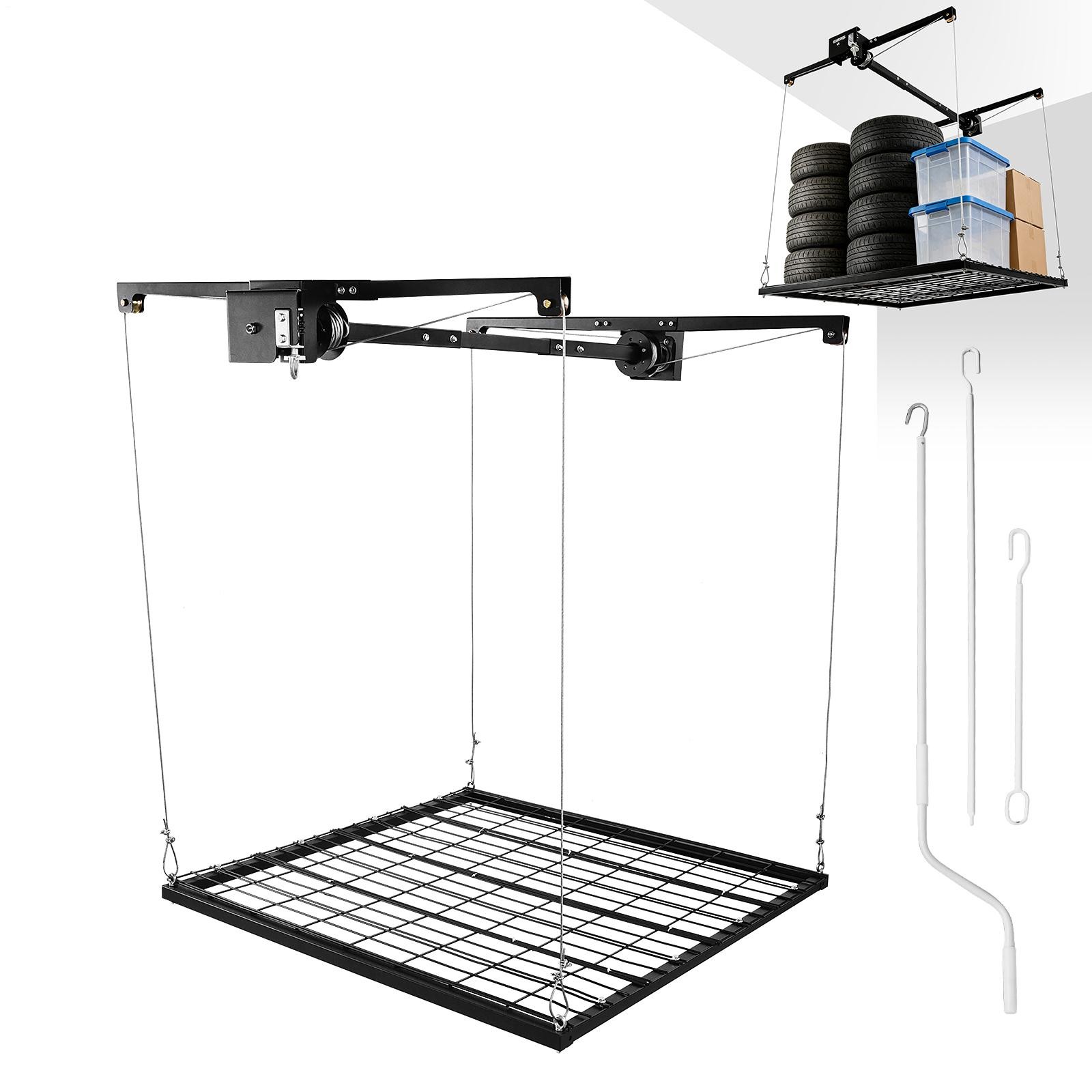 Overhead Garage Lifting Storage Rack, Garage Storage Rack, Adjustable Height Gar