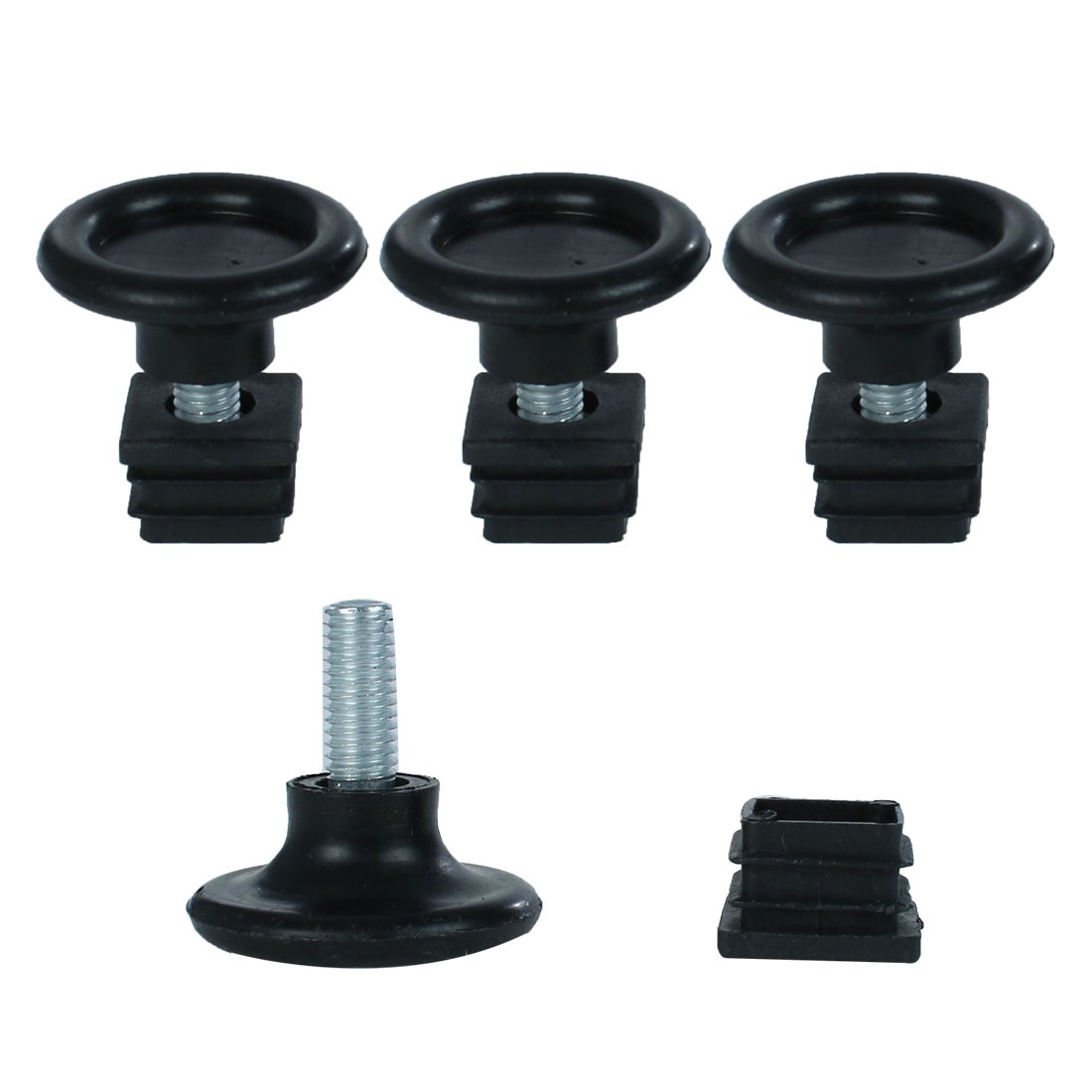 Adjustable Feet 20 x 20mm Square Inserts Furniture Glide 4 Sets
