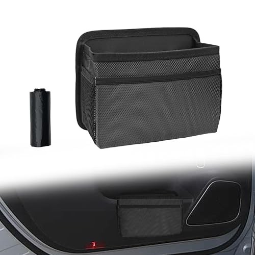 Car Trash Can, Foldable Mini Vehicle Trash Bin Garbage Organizer Holder black