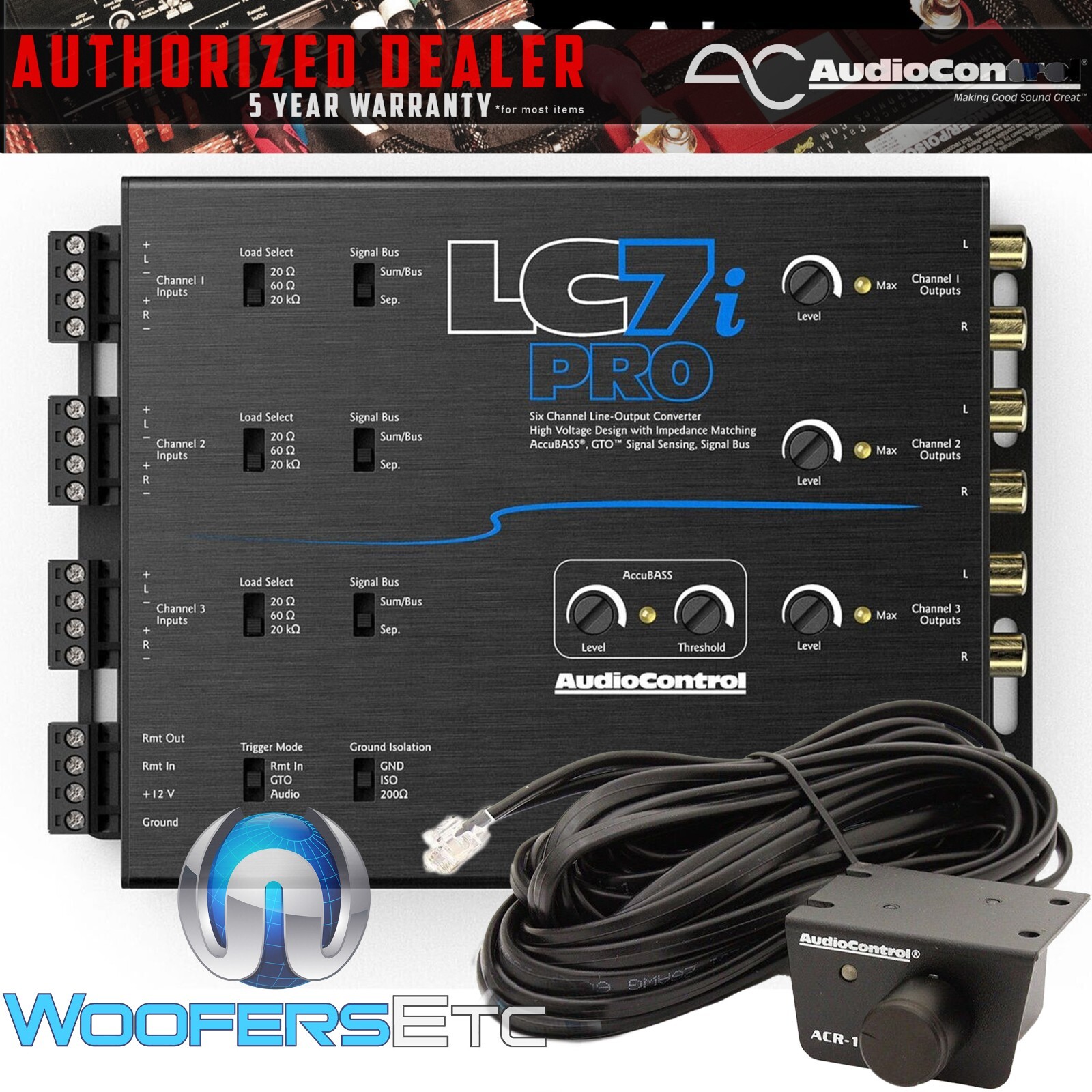 AUDIO CONTROL LC7i-PRO 6-CHANNEL LINE OUTPUT CONVERTER & BASS RESTORATION REMOTE