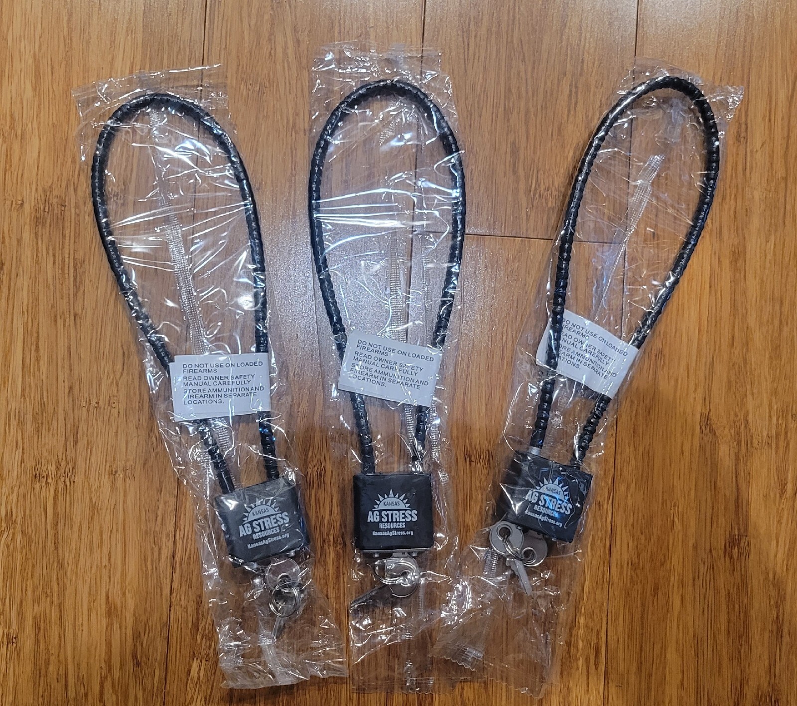 Lot of 3 Cable Gun Lock Pistol Shotgun Rifle Child Safety Locks
