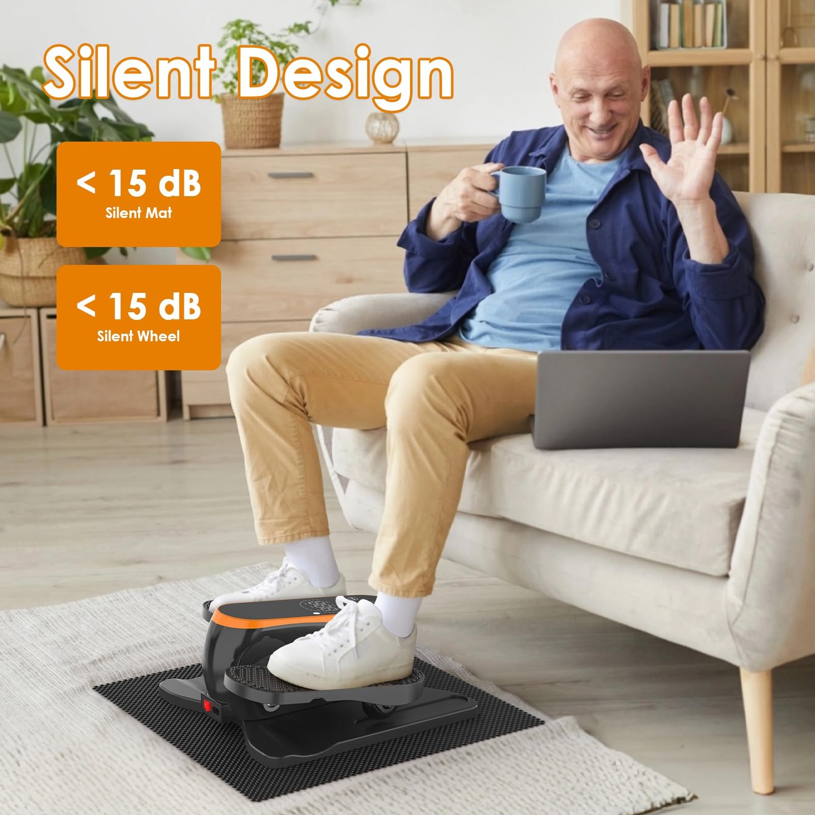 Under Desk Elliptical Machine for Senior 12 Speed Leg Exerciser While Sitting...