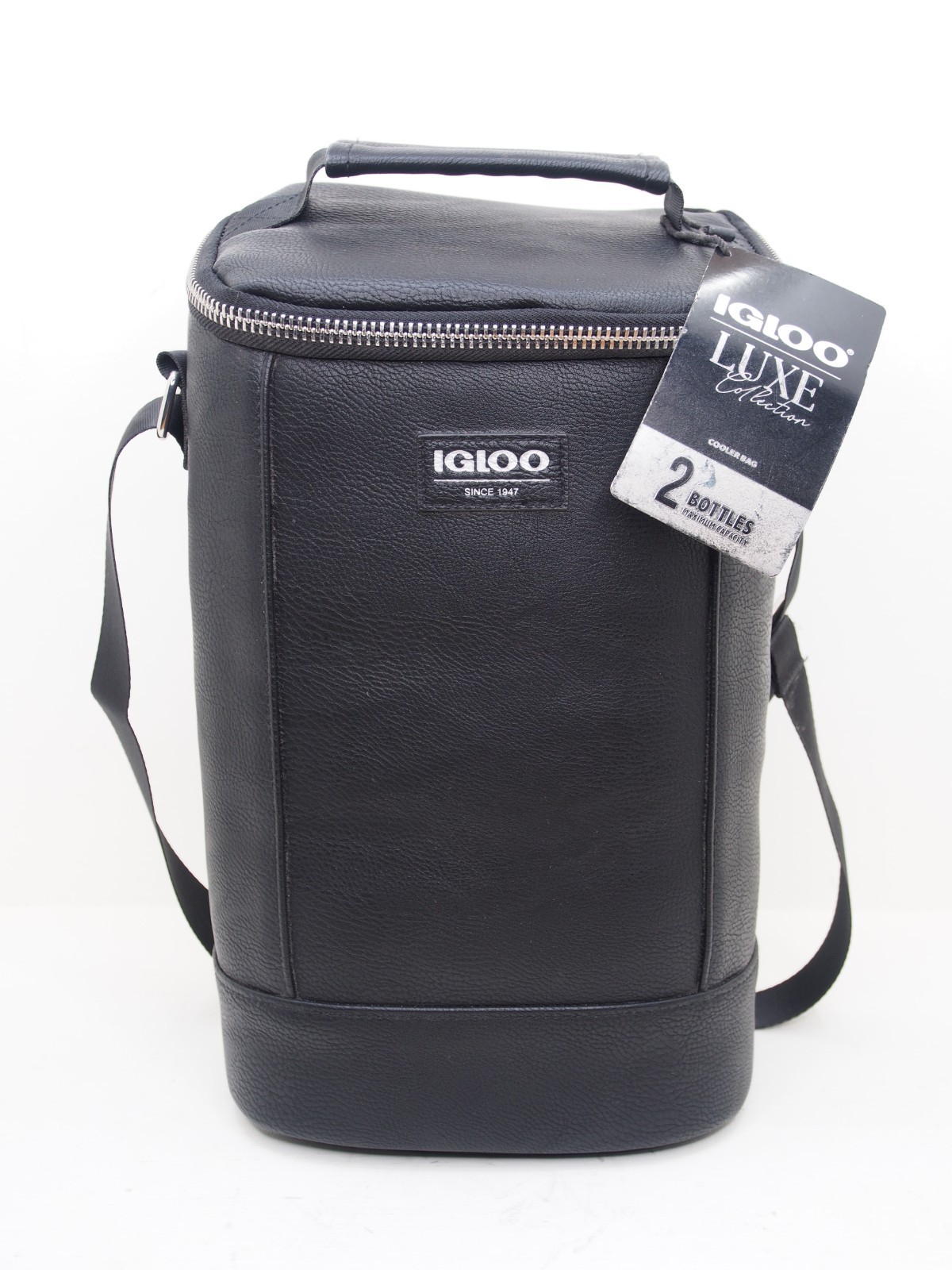 IGLOO LUXE COLLECTION COOLER BAG- 2 BOTTLES CAPACITY, BLACK, FULLY INSULATED