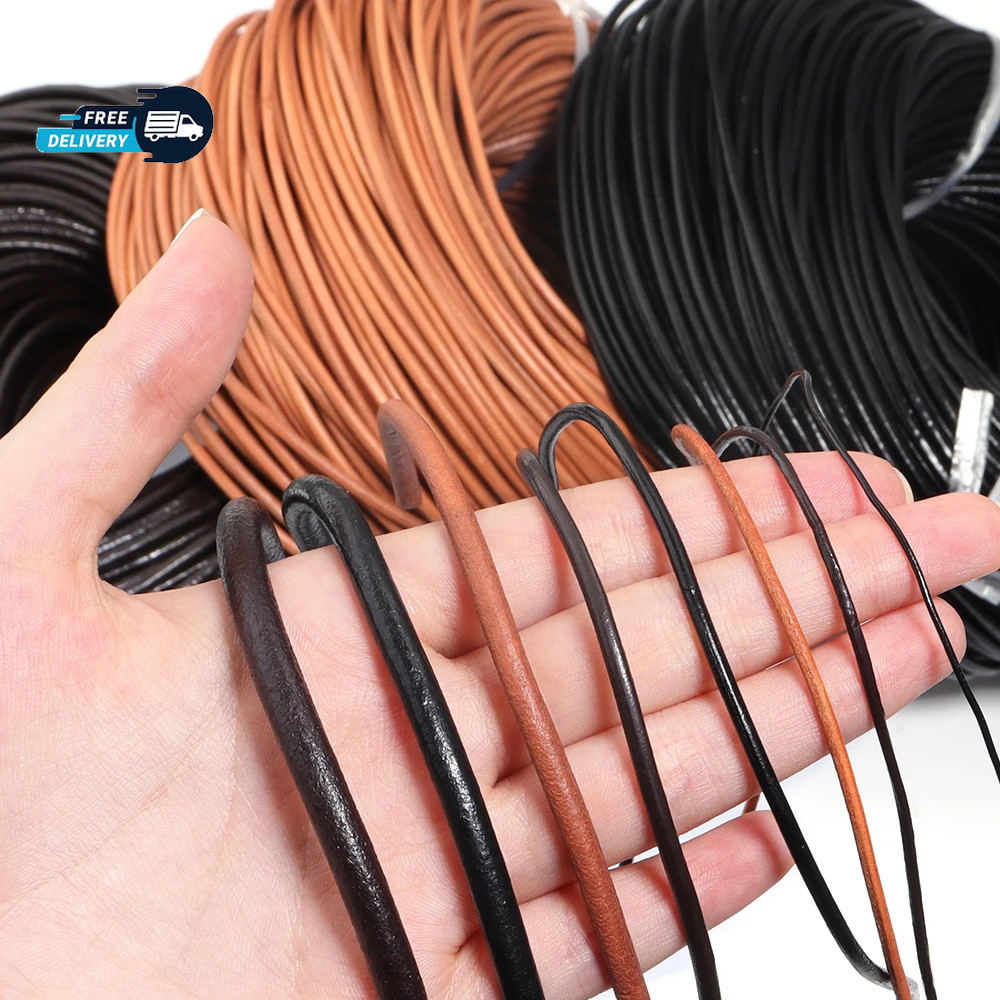 Round Genuine Leather Cord for DIY Jewelry Necklace / Bracelet Making String