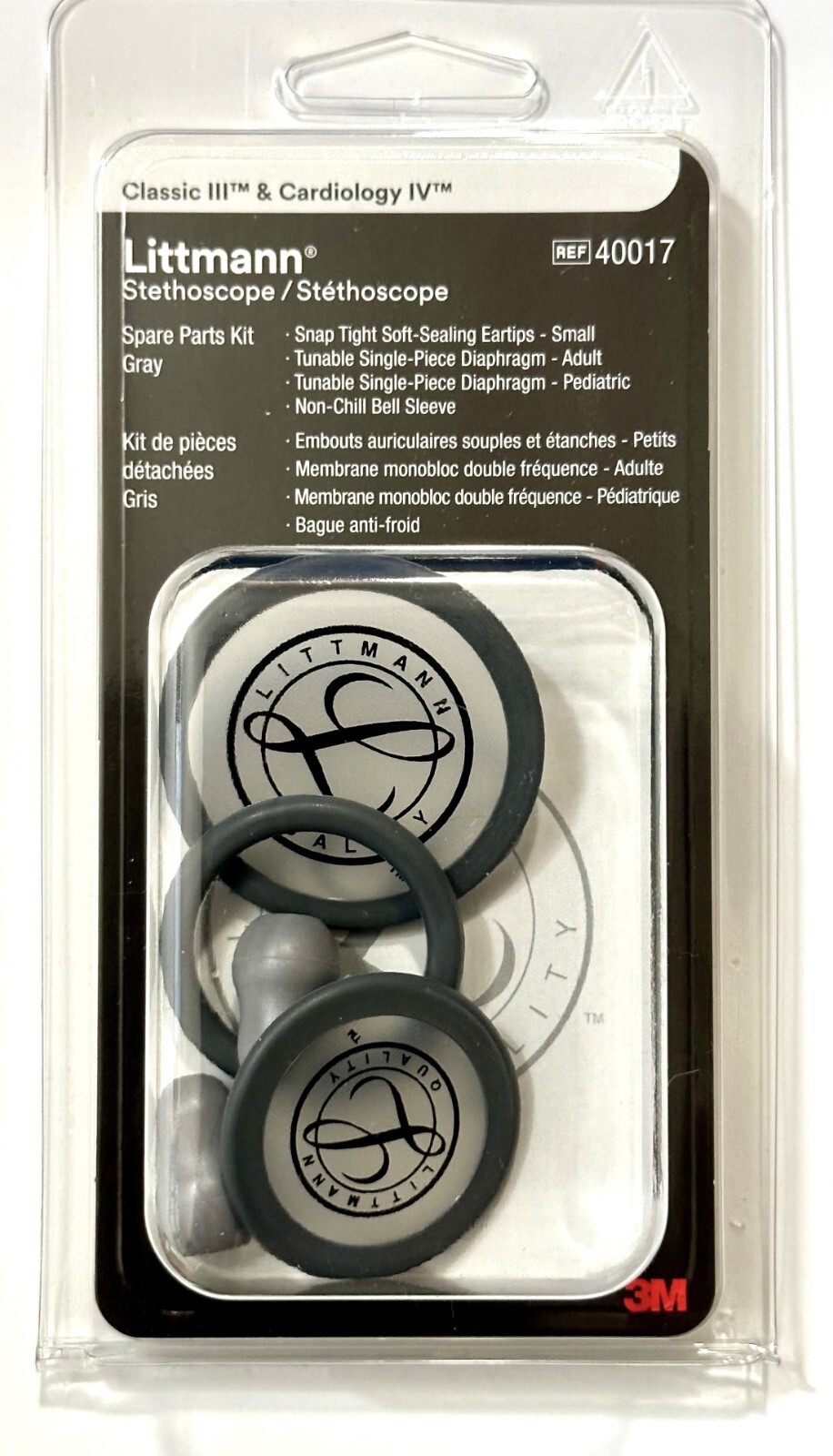 3M Littmann Steth Spare Parts Kit Class III/Card IV-GRAY 40017-By Medicos Club