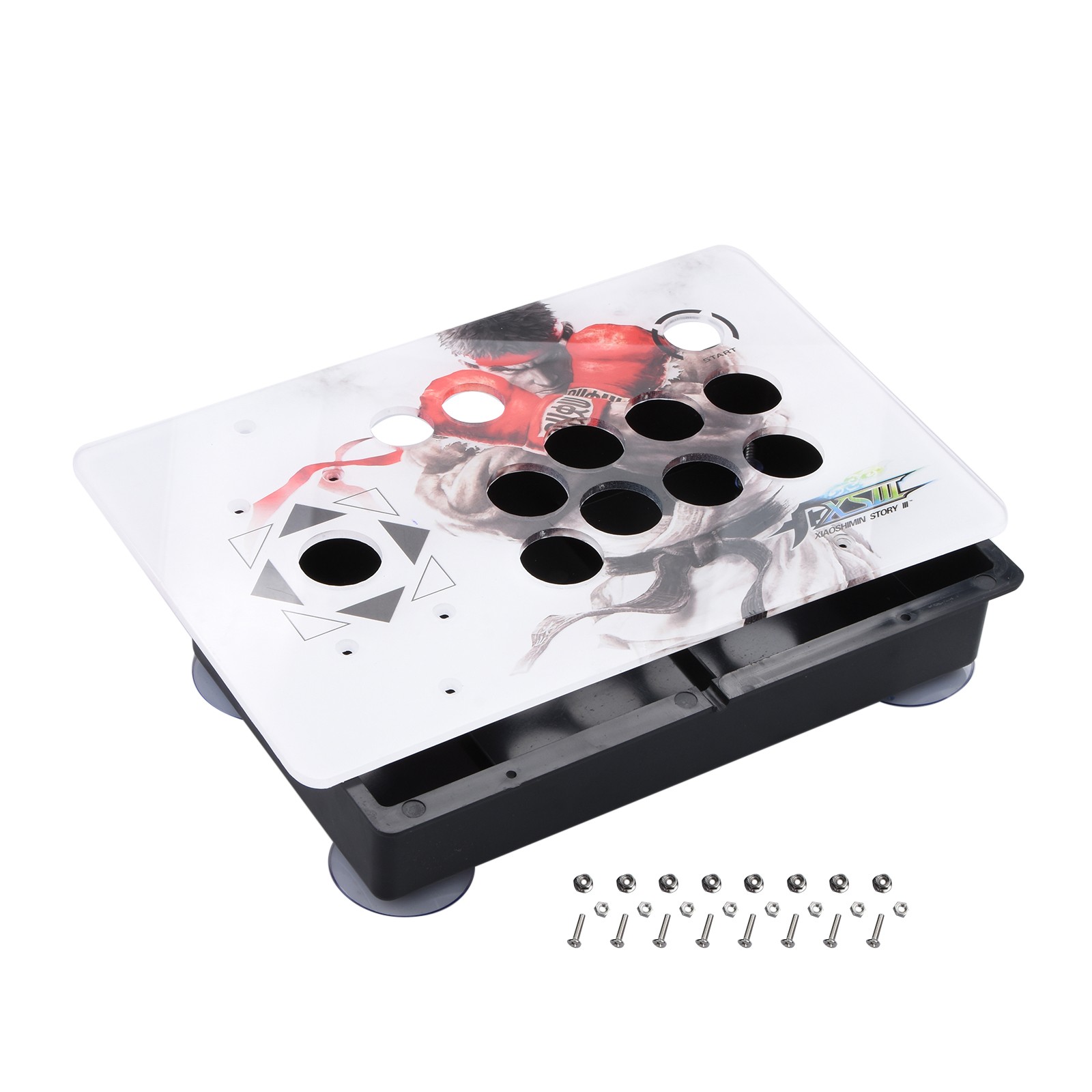 White Arcade Joystick Acrylic Panel+Case Game PC Rocker Joystick for Arcade de