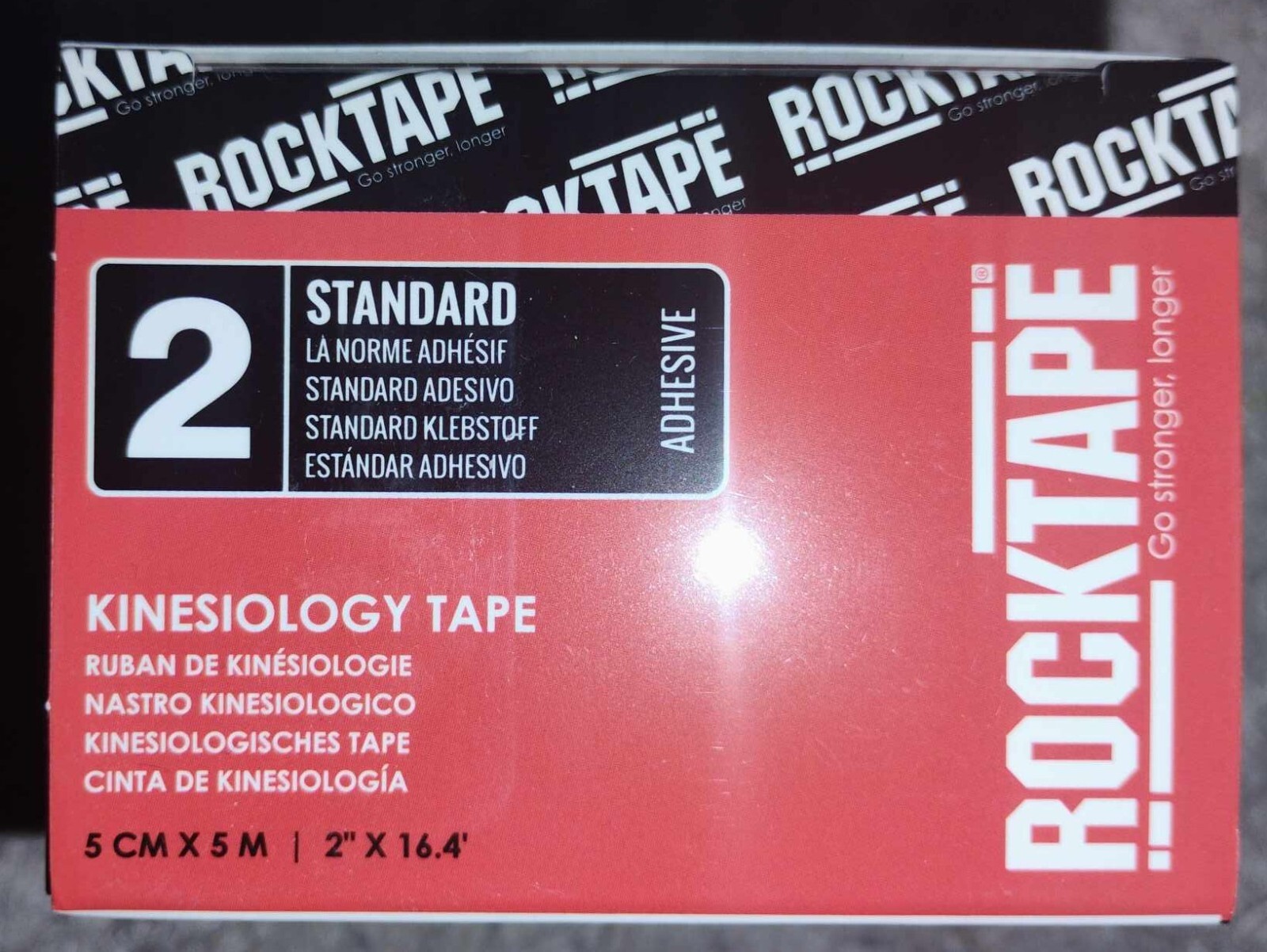 1 RockTape Standard Black Tape Roll Kinesiology Sports Recovery 2" X 16.4' New
