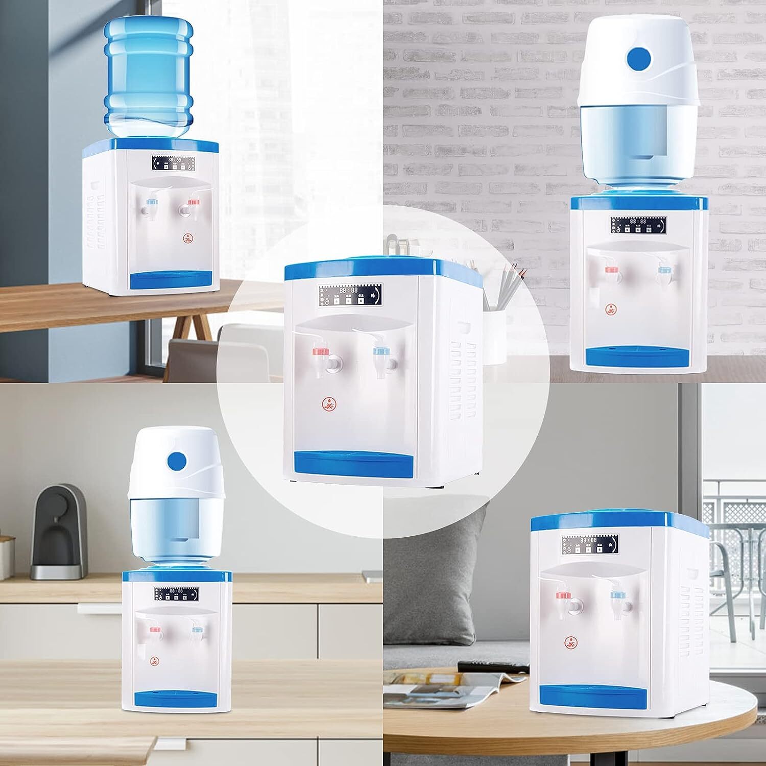5 Gallon Cold + Hot Water Cooler Dispenser Freestanding Top Loading Detachable!