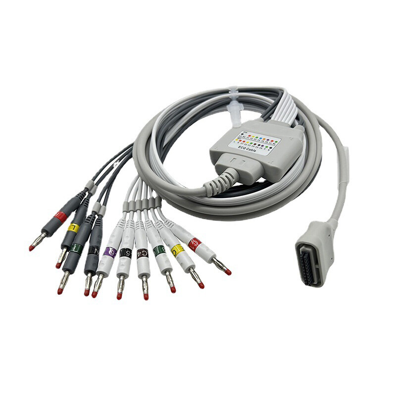 12-Lead ECG Transmitter Cable, Banana Ends Compatible with Edan SE-1515 DX12 EKG