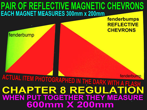 CHAPTER 8 MAGNETIC Sign Flexible Rubber REFLECTIVE CHEVRON Site Highway Safety