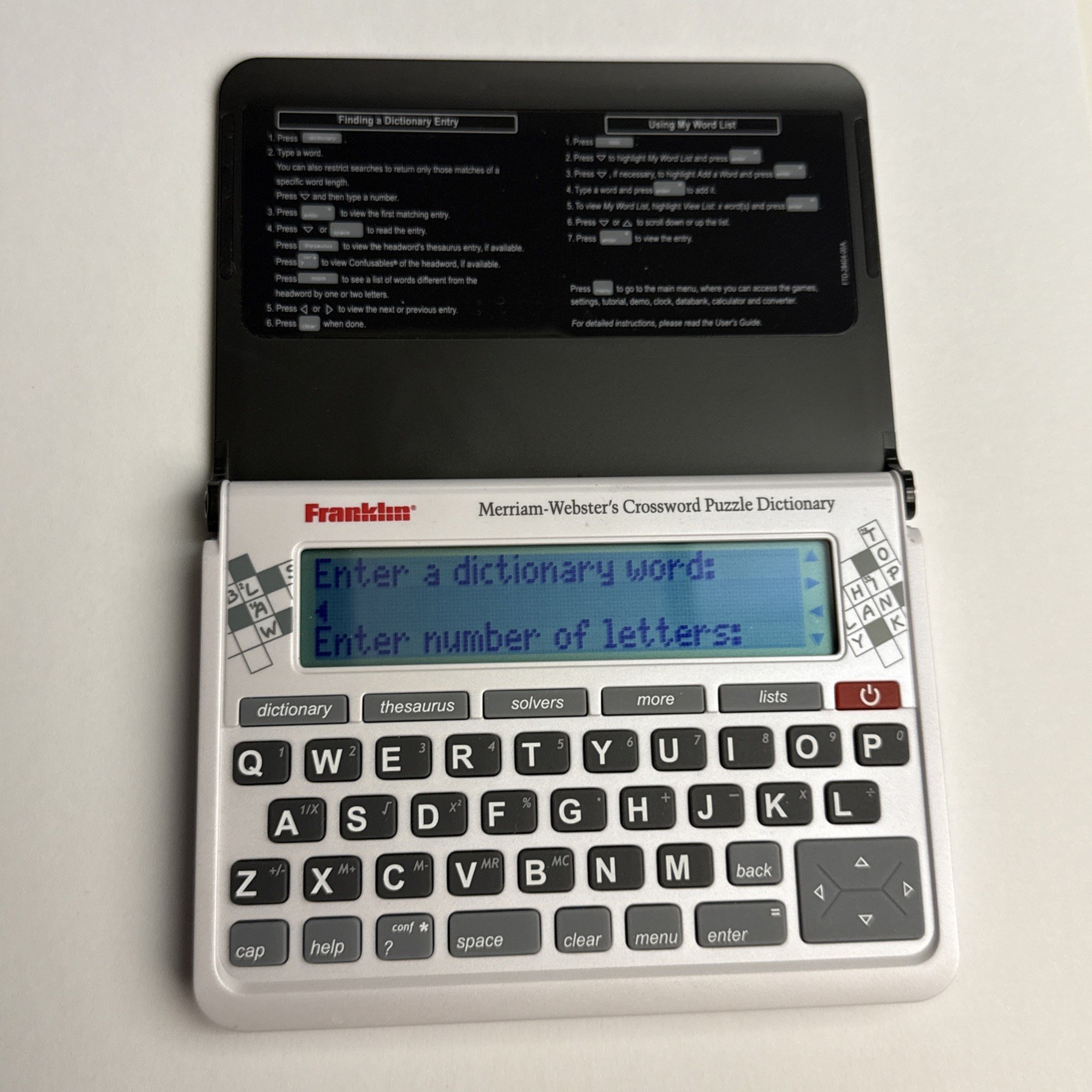 Franklin Webster Crossword Puzzle Dictionary - Model CWP-570 New Batteries