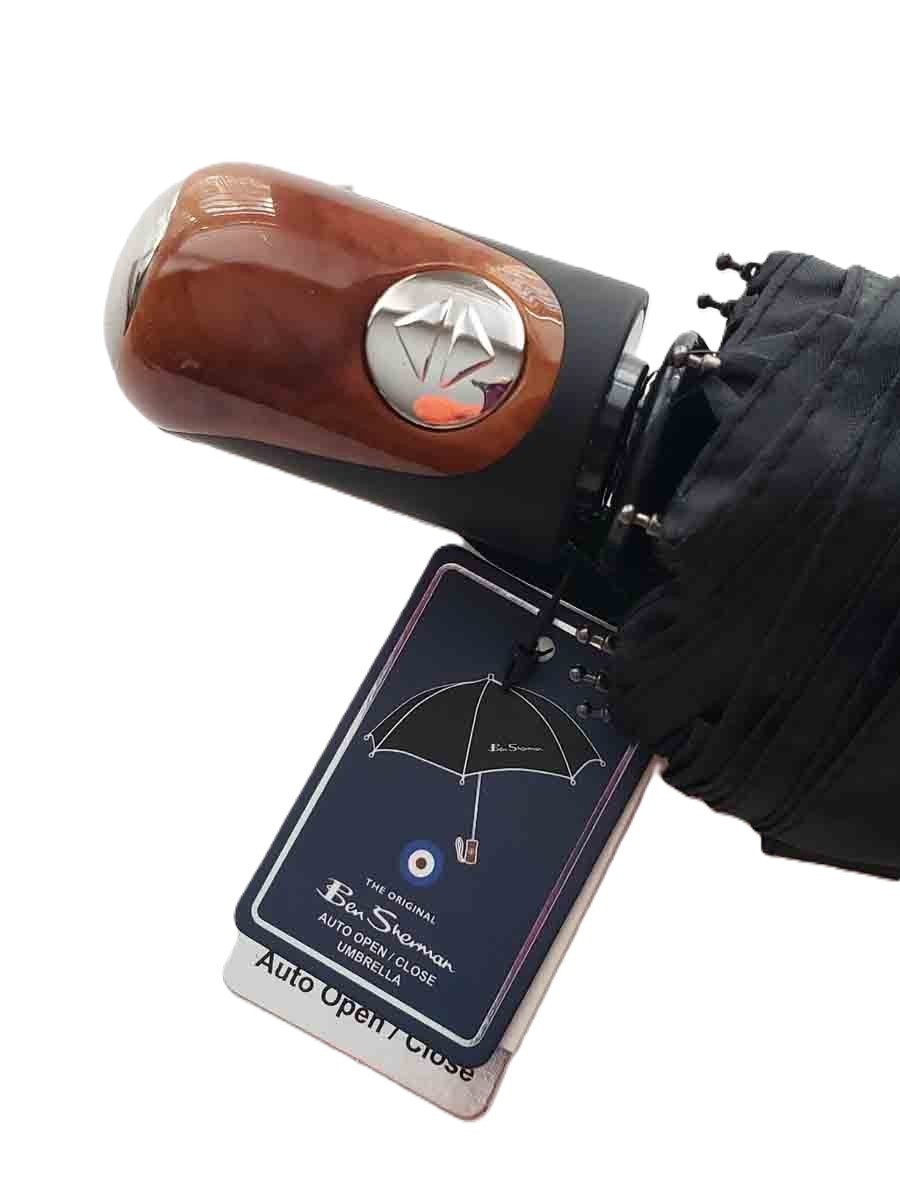 Ben Sherman Black Compact Folding Umbrella