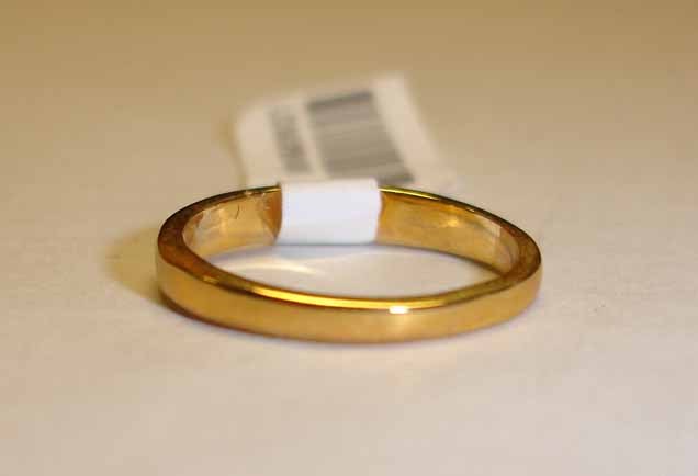 WEDDING BAND RING 14KT PLATED, PETITE SIZE: 5