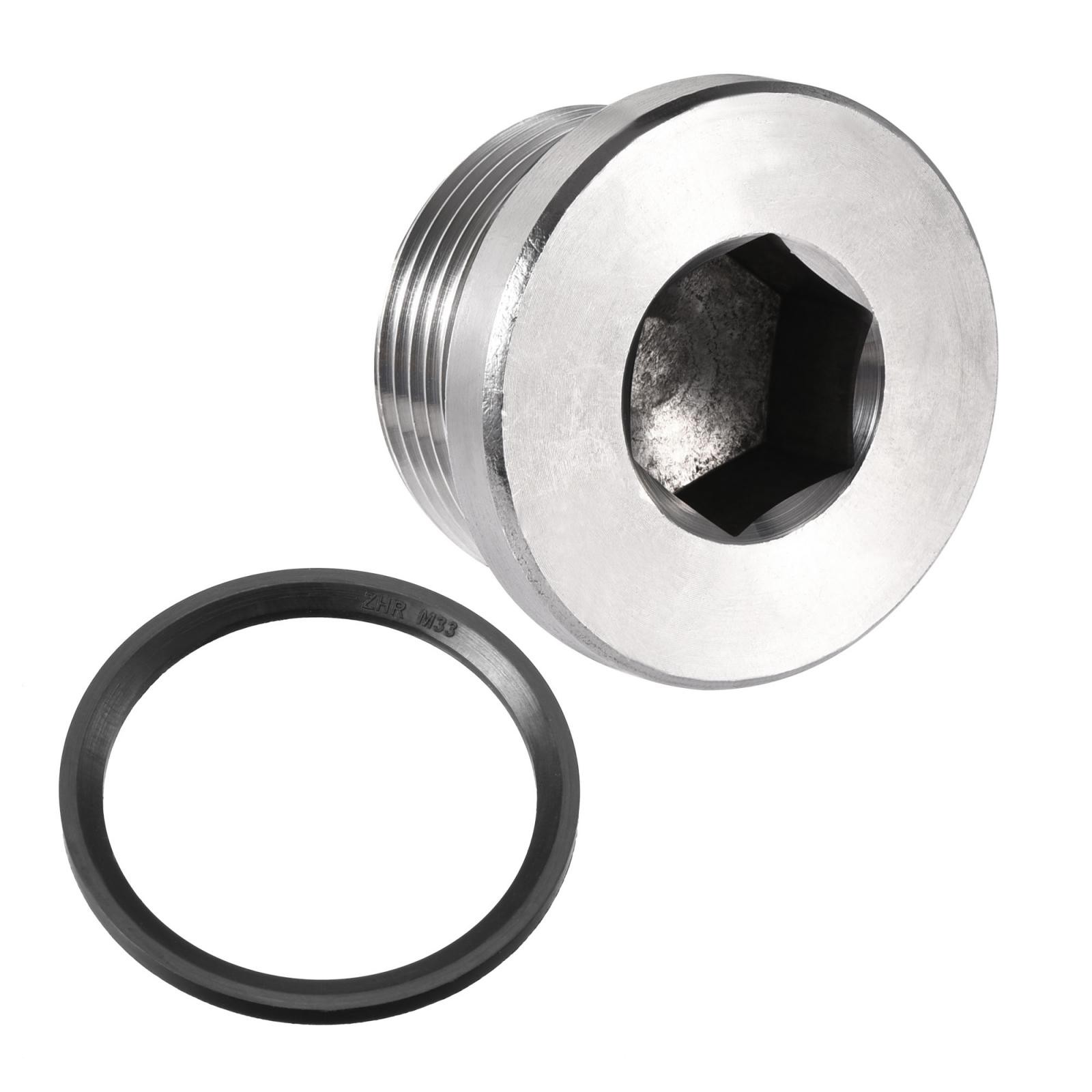 Stainless Steel Inner Hex Head M33x2 Pipe Fitting Plug with Seal Ring