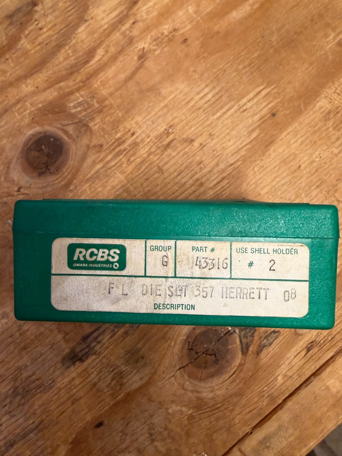 RCBS 357 HERRETT FL DIE SET WITH SHELL HOLDER