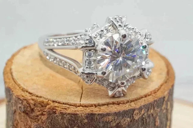 3Ct Round Cut Lab Created Diamond Women Wedding Band Ring 14k White Gold Plated