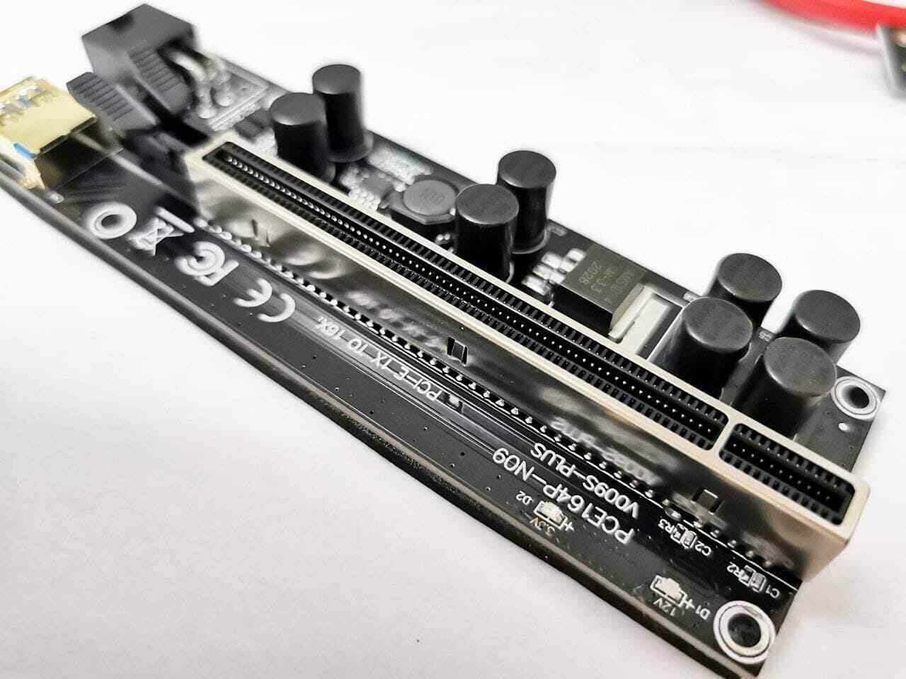 GPU Riser V009S-PLUS PCE164p-N09 PCI-E 1X TO 16X ADAPTER ✅✈️�