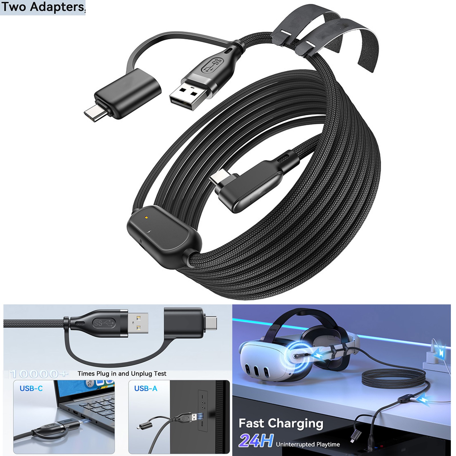 PC/SteamVR Streaming Game Link Cable USB Fast-charging for Quest3/3S/2/Pro/Pico4
