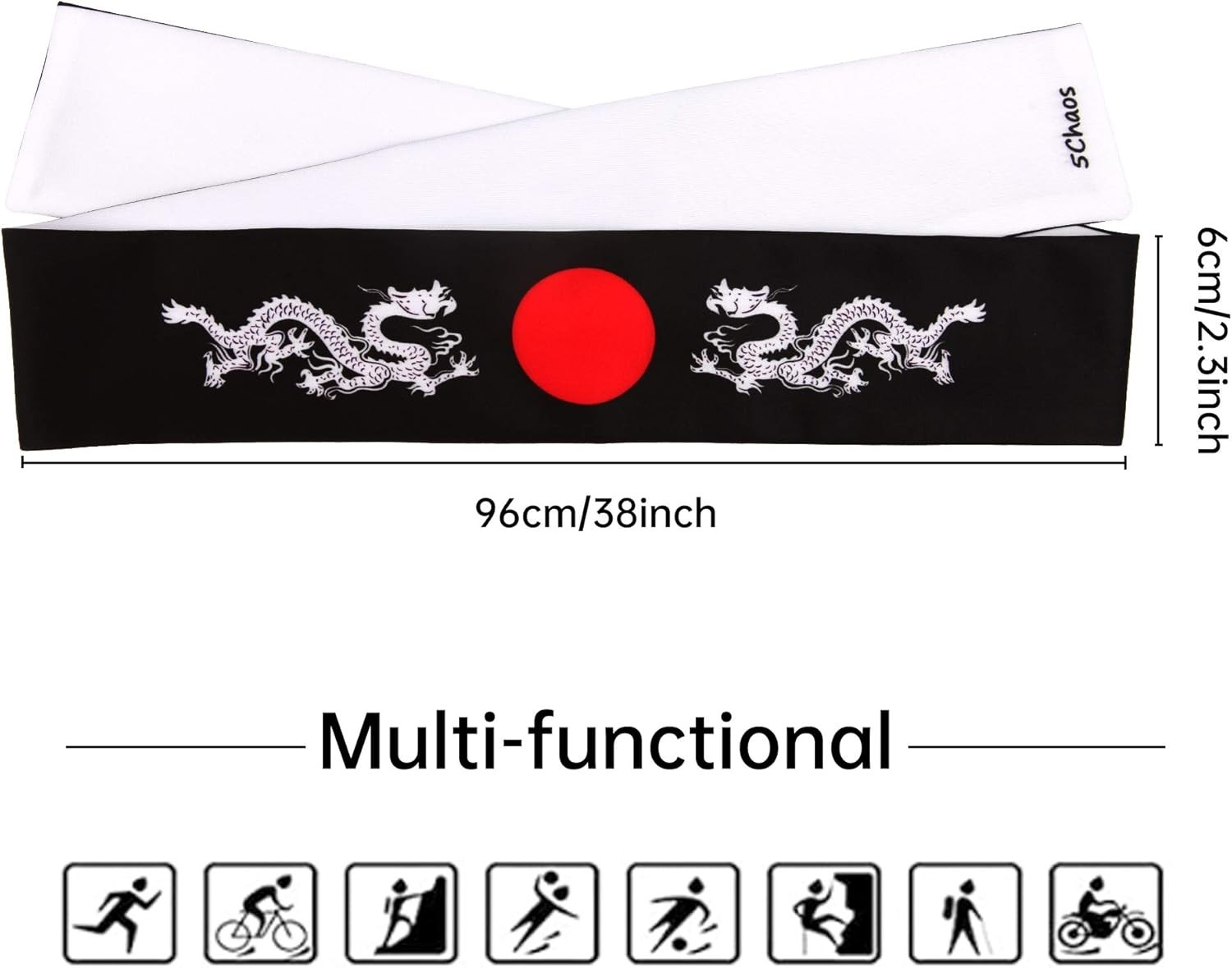 Versatile Reversible Warrior Headband - Ideal for Halloween & Karate Training