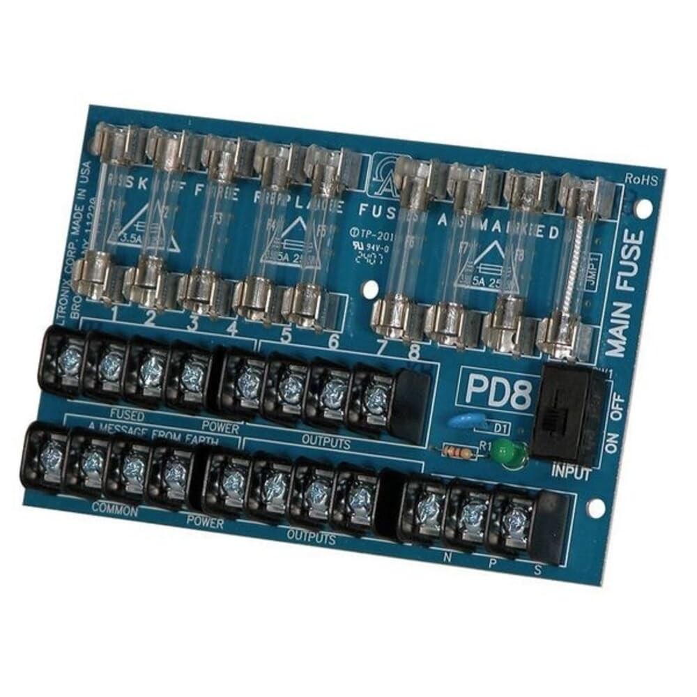 Altronix PD8 Power Distribution Module 8 Output Fused Board AC/DC input upto 28V