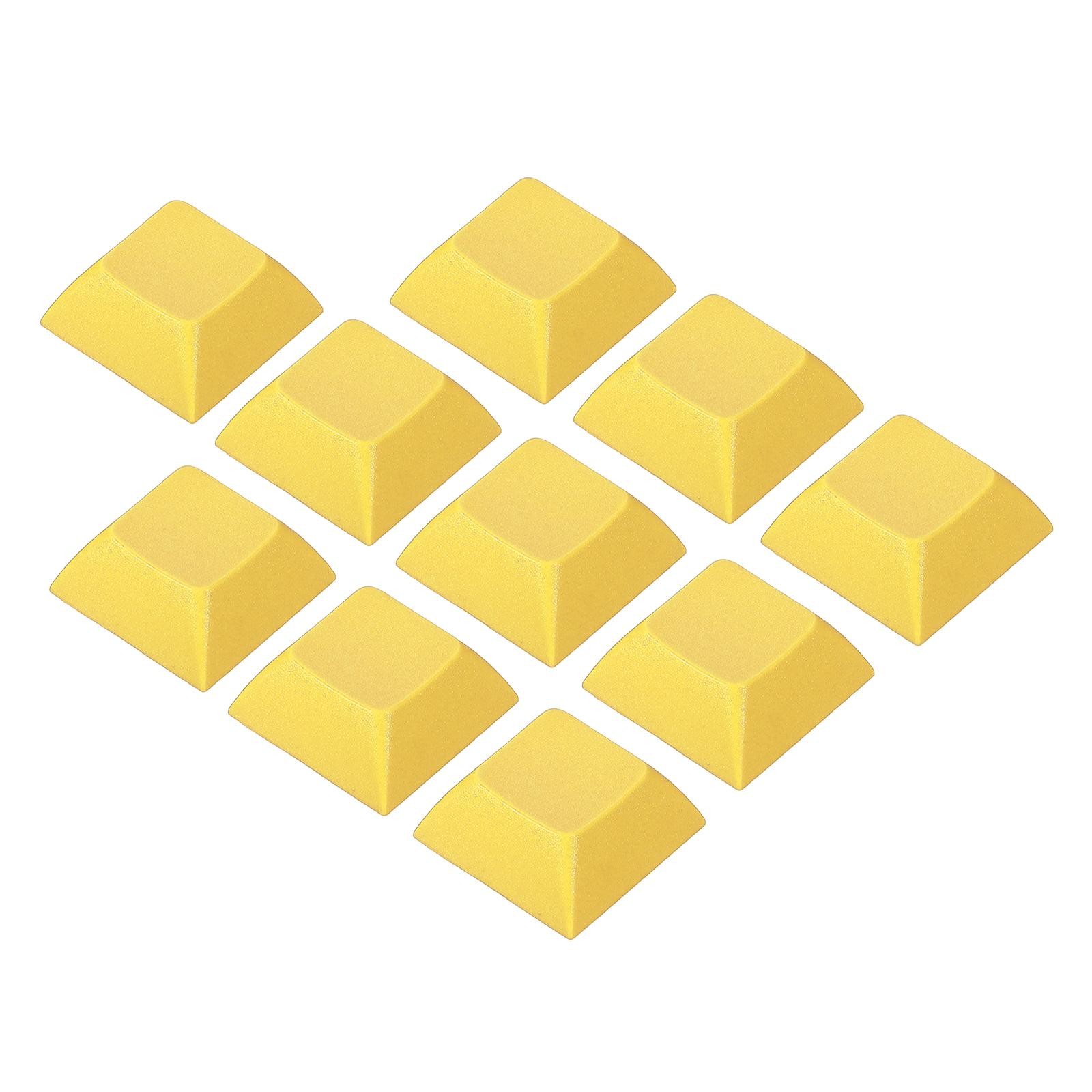 1U Blank Keycaps 10pcs MX Keyboard Replacement Universal PBT Mechanical, Yellow