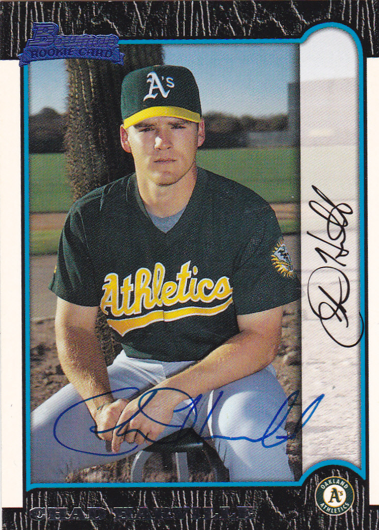CHAD HARVILLE OAKLAND A'S SIGNED CARD BOSTON RED SOX HOUSTON ASTROS TAMPA RAYS