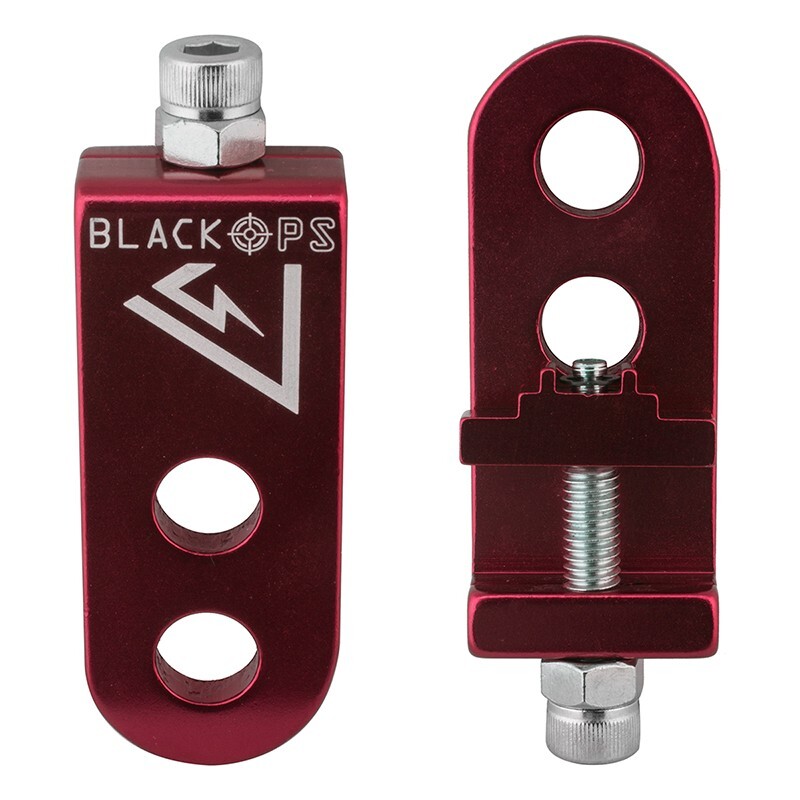 Black Ops CT 2.0 BMX Bike Chain Tensioner Adjustable Alloy For 3/8 Pair RED