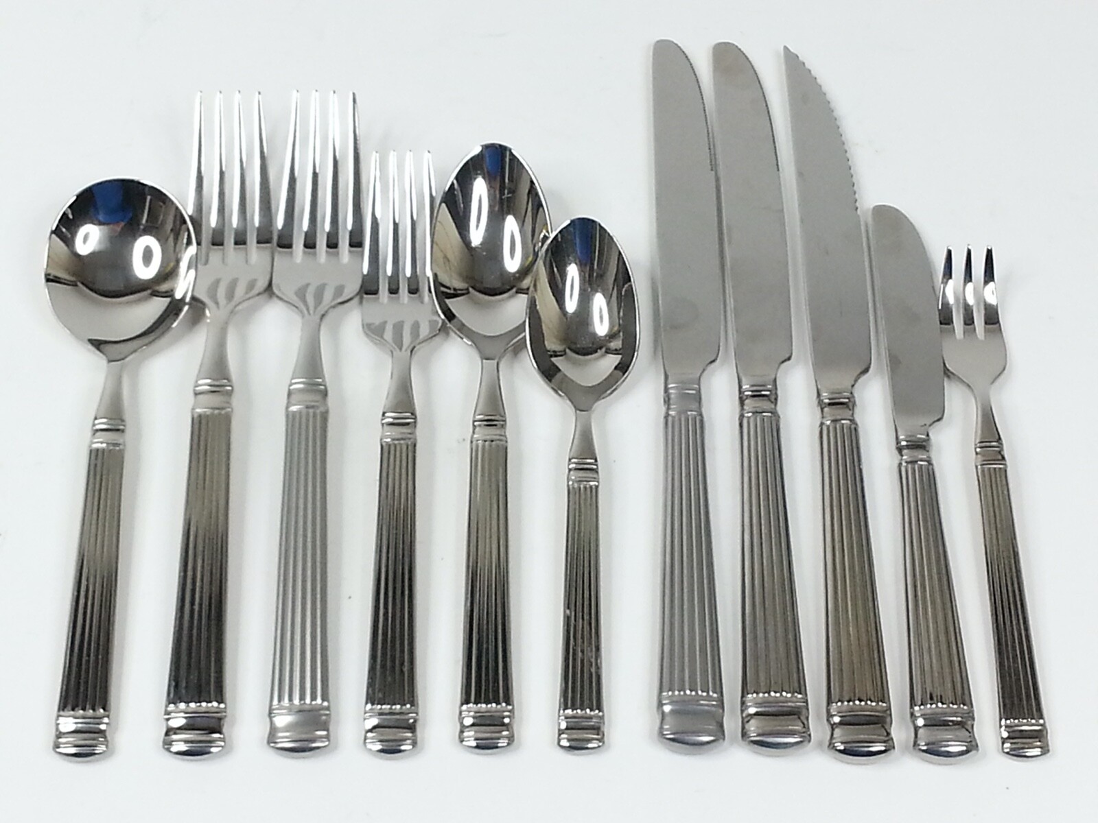 11pc Folio Carolyn Spoons Knife Forks Never Used 18/10 Stainless Steel Flatware