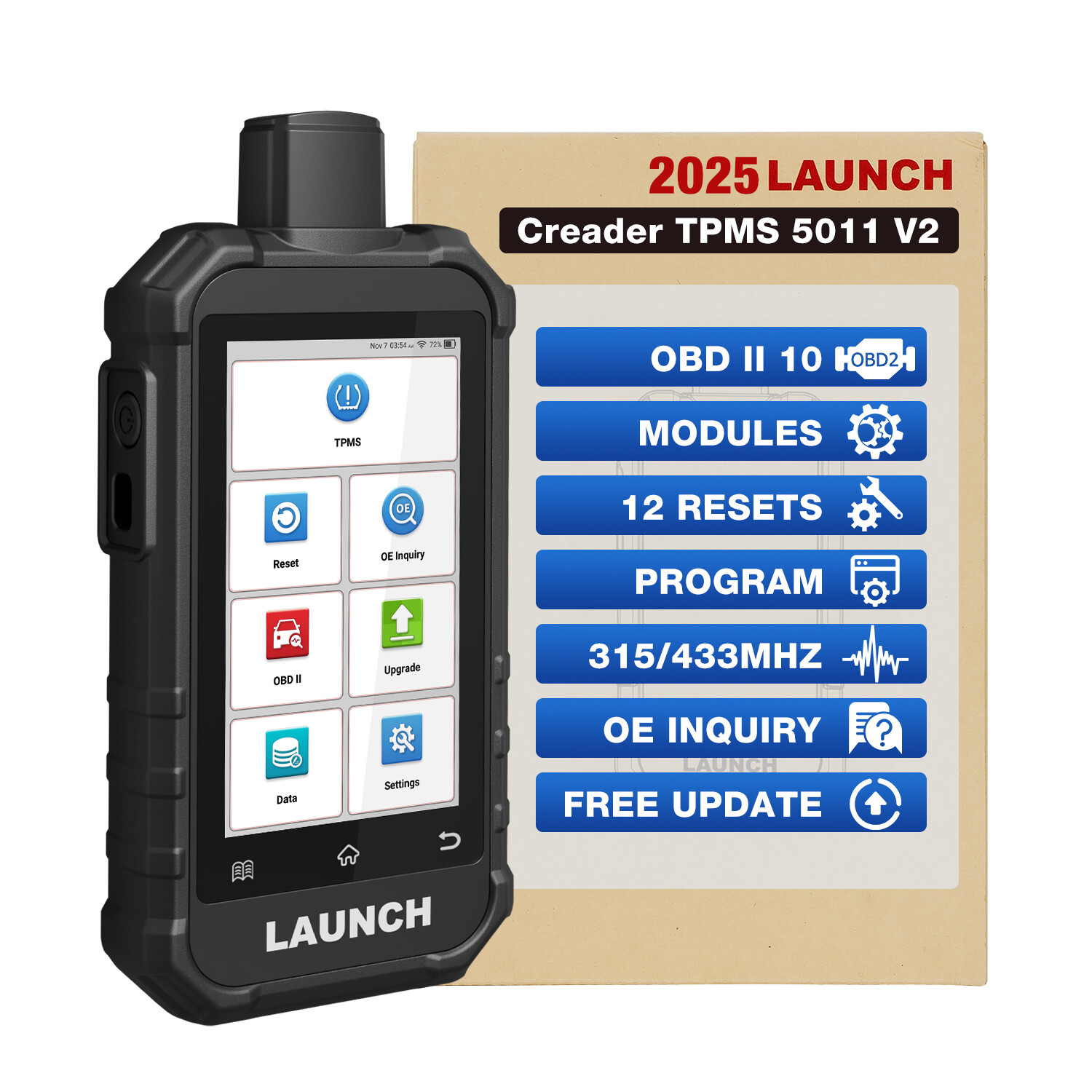 2026 LAUNCH X431 Creader 5011 V2 TPMS Tool Sensor Activate Relearn Reset Scanner