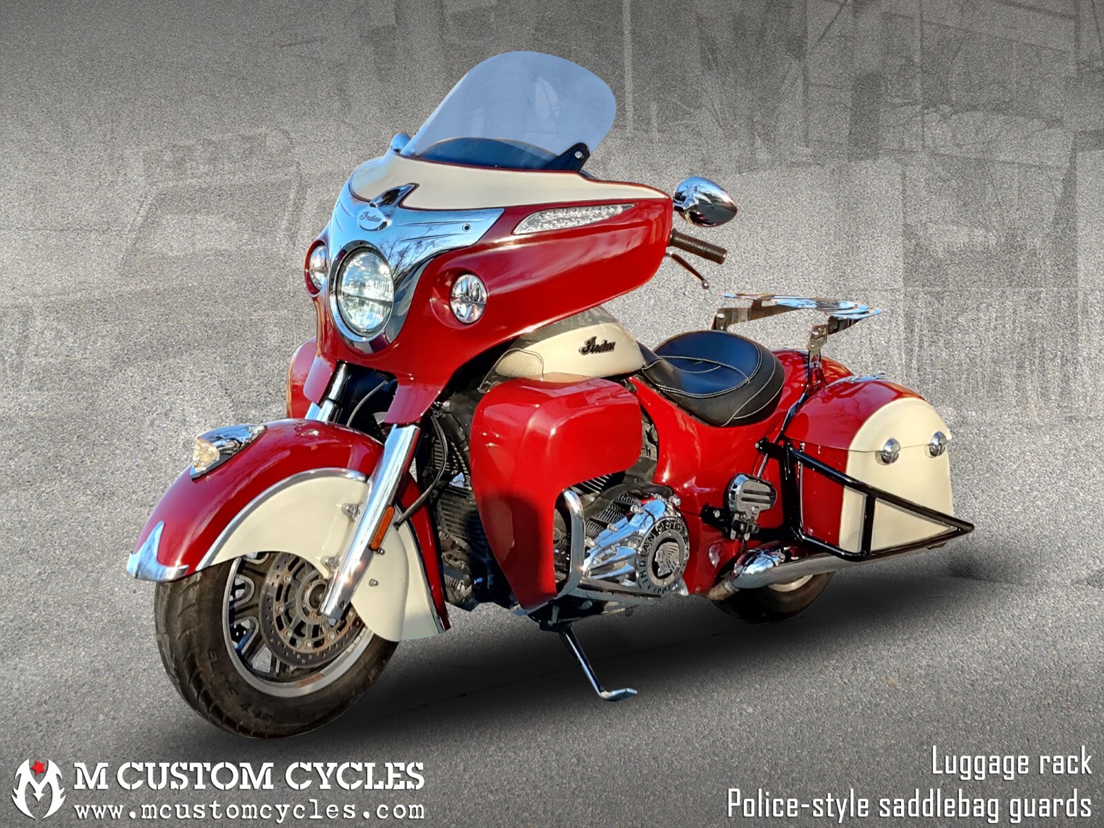 Police-Style Saddlebag Guards - Indian Chieftain, Roadmaster, Springfield, Chief