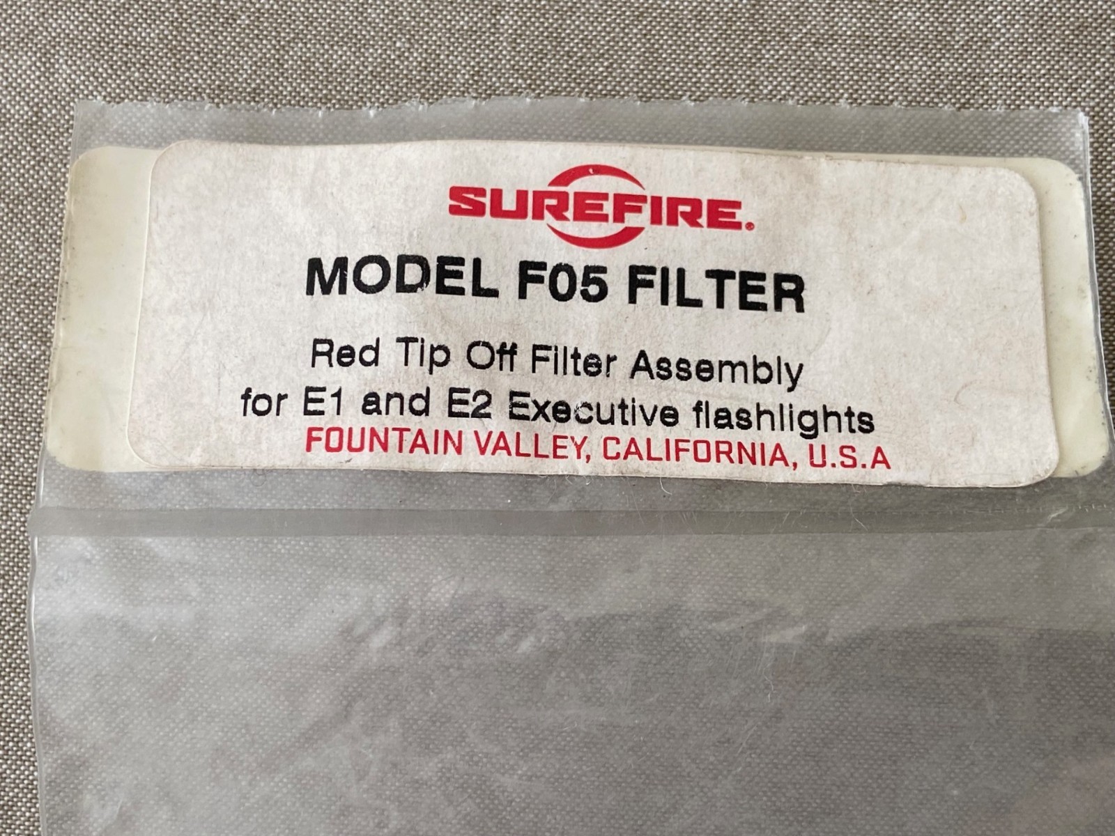 Surefire F05 Filter Red Tip Off E Series NSW SEAL