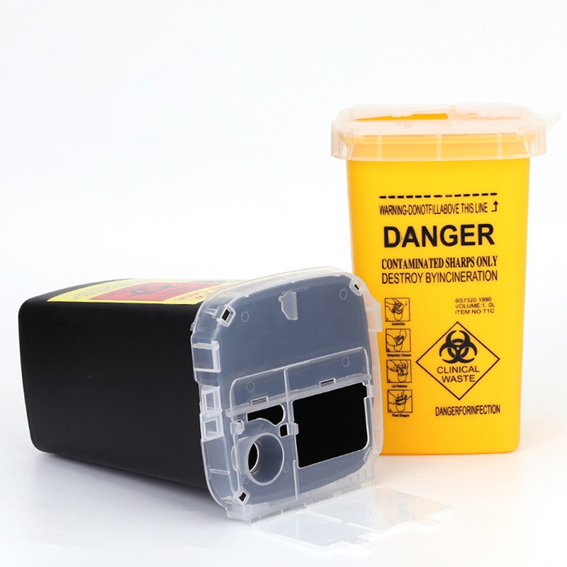 1L Plastic Sharp Container Waste Box Biohazard Tattoo Waste Needle Accessories