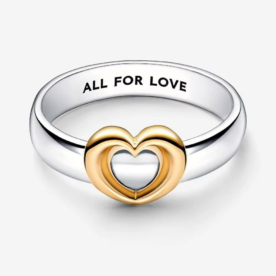 925 Sterling Silver Double Heart Crown Ring Pearl Princess Jewelry