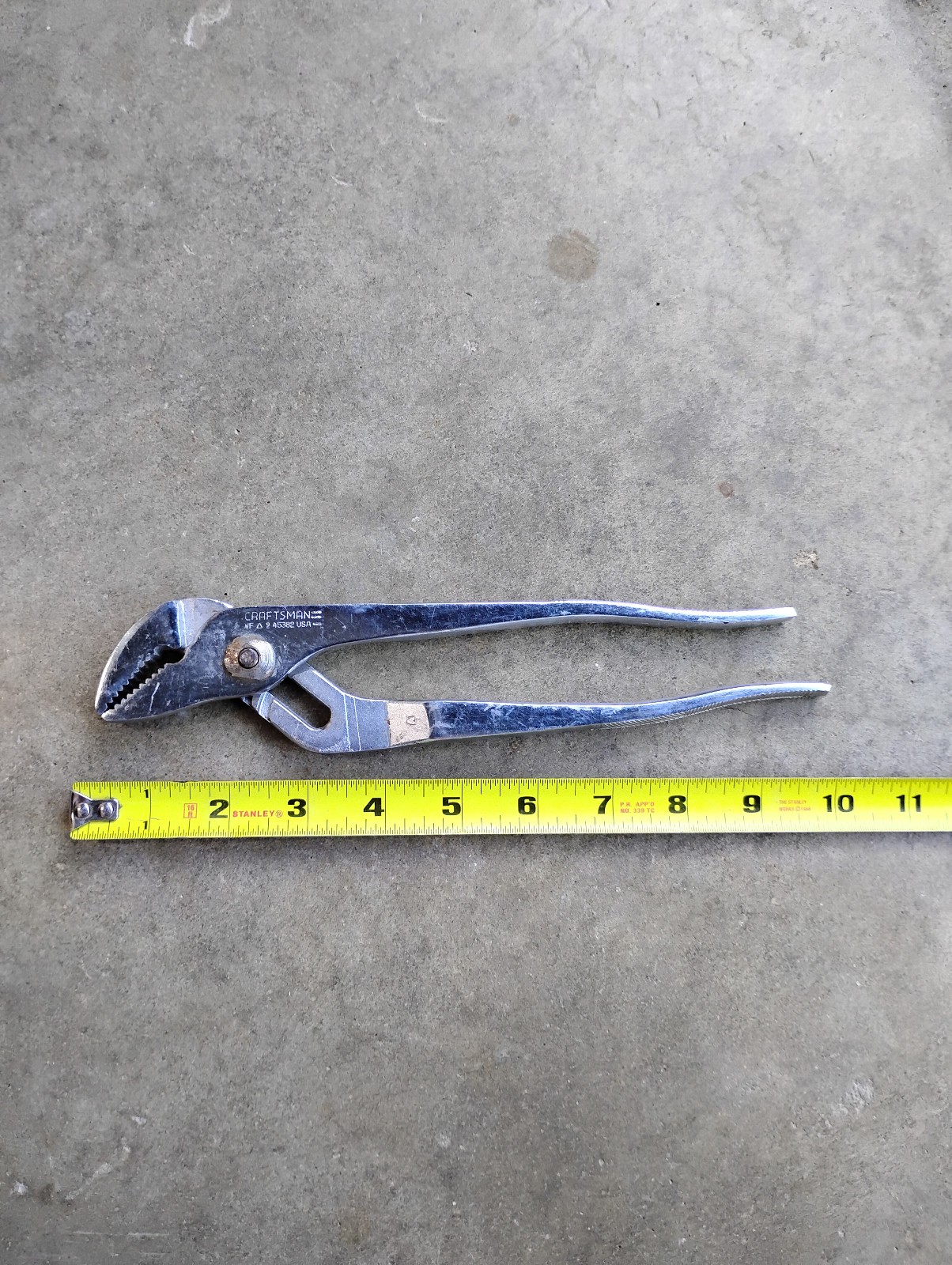 Vintage CRAFTSMAN Groove Joint Pliers WF 45382 Made in USA