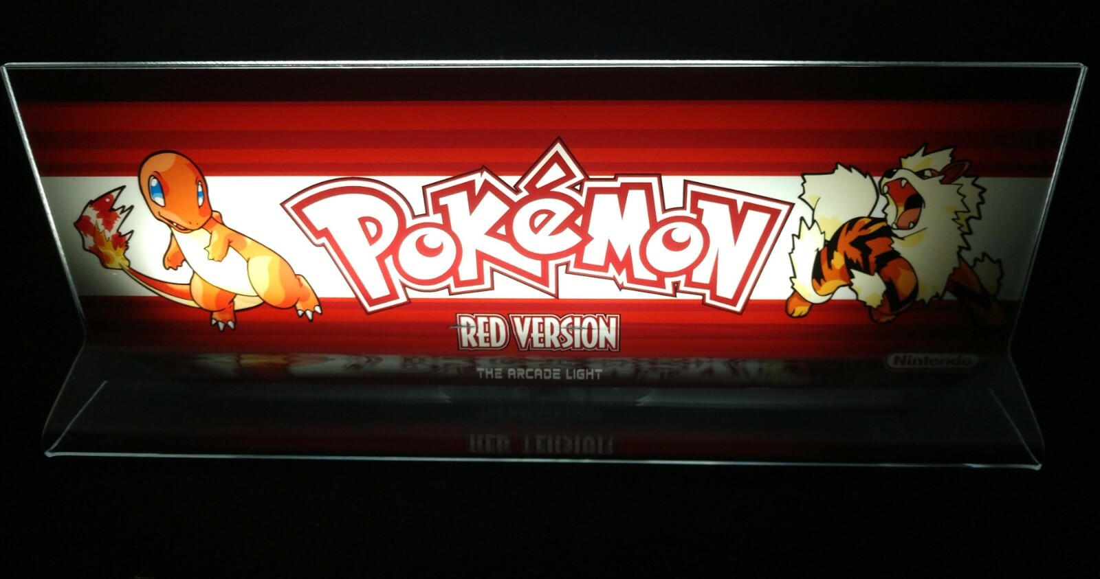 Pokemon Red Version Backlit 4" x 11" Marquee w/ The Arcade Light Box Display