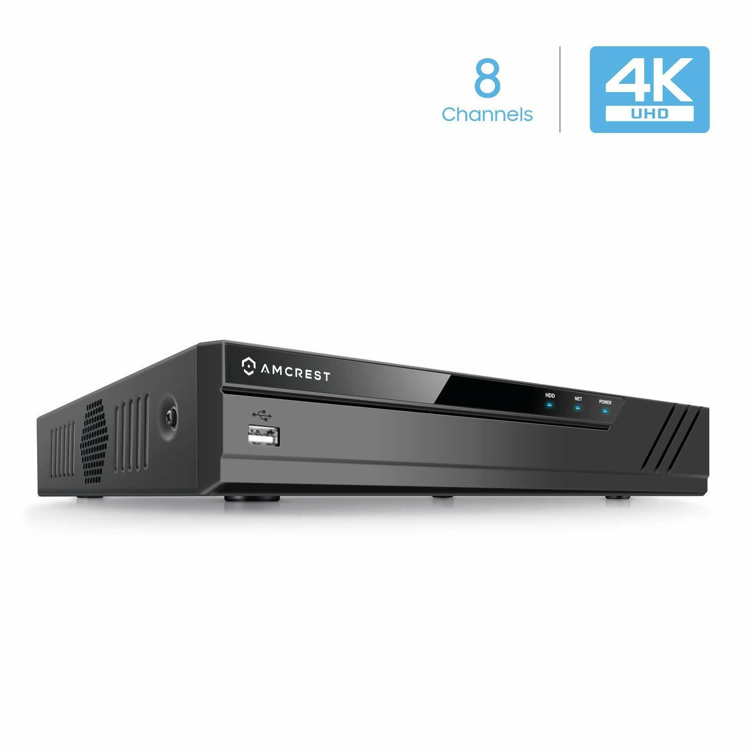 Amcrest NV4108-A2 1080P HD 8CH NVR Home Security System No HDD 1 Year Warranty