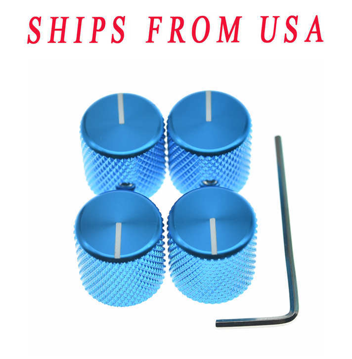 4* Metal Guitar Bass Knob 1/4" Universal Pots Knob fits Fender Telecaster/P Bass