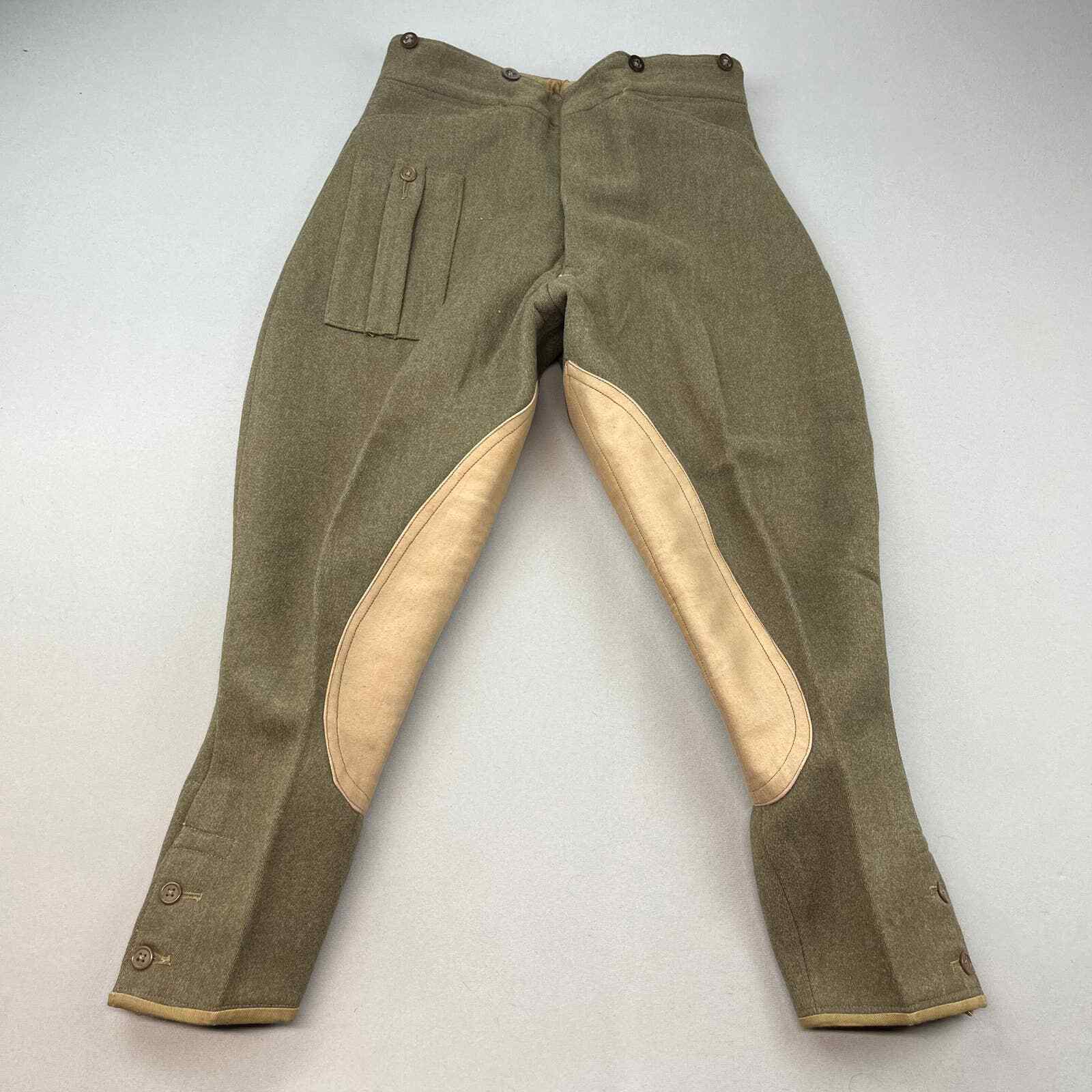 Vintage 1944 WWII S.D. Pantaloons Motorcycle Cavalry Pants Mens 31-32 Leather