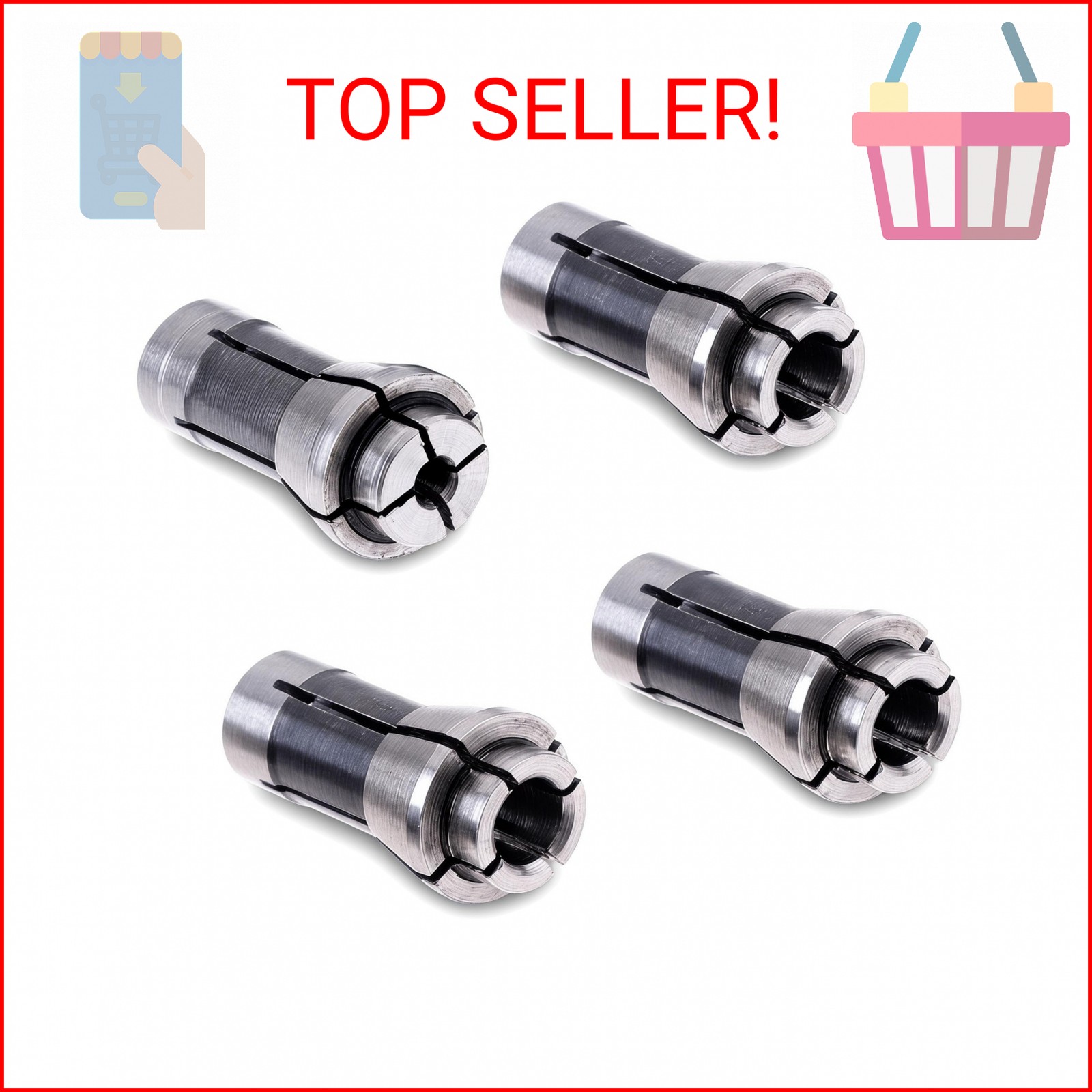 4 Pack Die Grinder Collets, 2 pcs 3mm and 2 pcs 6mm Collet Chuck Adapter Set, Pr