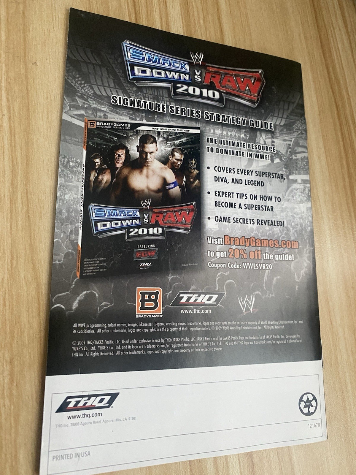 Smackdown Vs Raw 2010 Nintendo Wii Manual Only Authentic