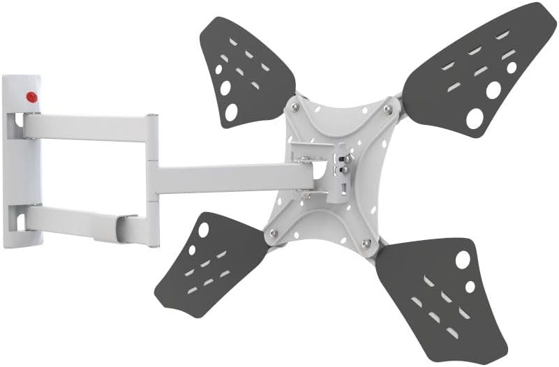Barkan Long White TV Wall Mount, 13 - 80 inch Full Motion Articulating