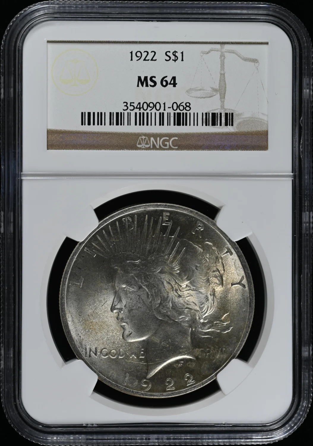 1922 Peace Silver Dollar NGC MS-64