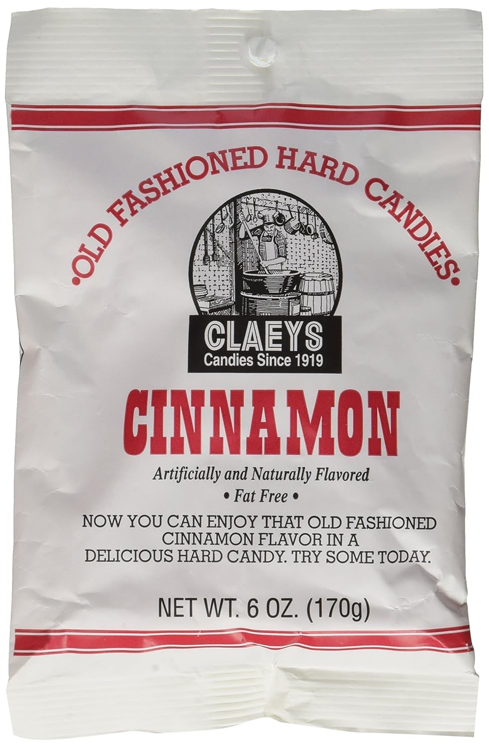 Claeys Candies Cinnamon - Old Fashioned Hard Candy - 6 Ounce (Pack of 6)