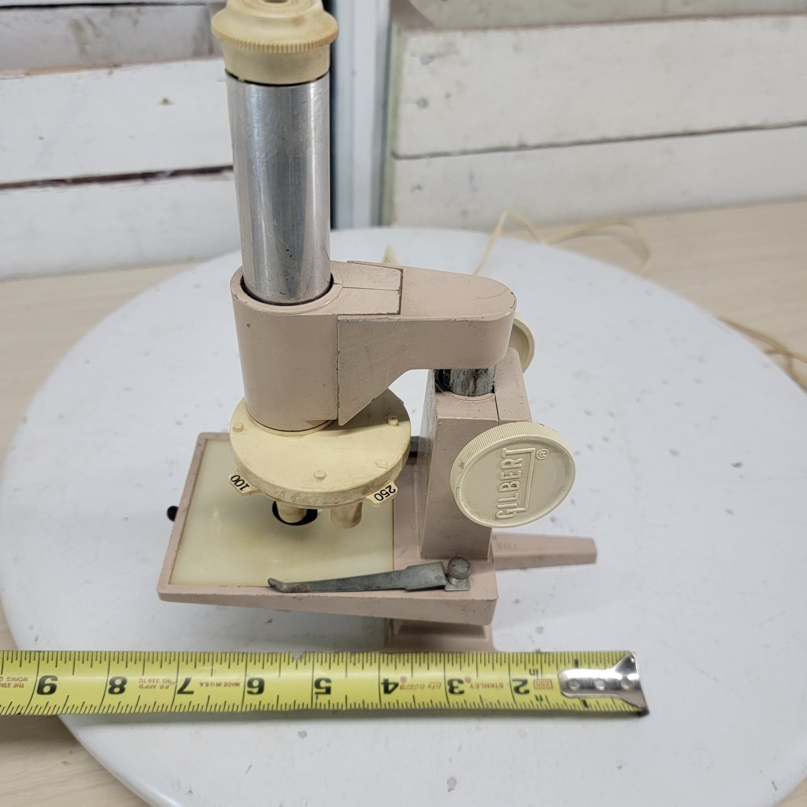 Vintage A.C. Gilbert Illuminated Microscope Working Light Educational USA