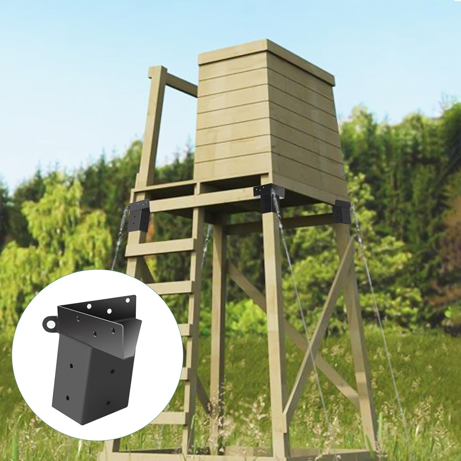 4Pcs Deer Stand Brackets 4x4 Elevator Hunting Platform Tree House Supports