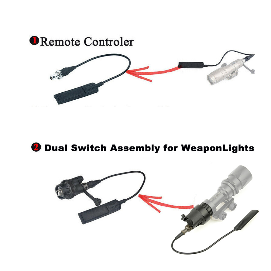 Tactical Dual Switch Assembly for M951 M952V M961 Flashlight Remote Control LED