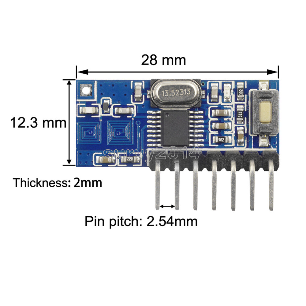 4 CH 433mhz RF Receiver Learning Code Decoder Module 433 mhz Wireless