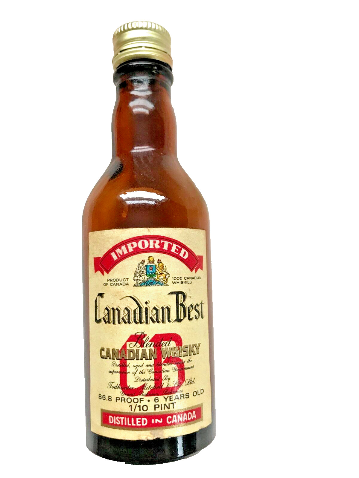 CB CANADIAN BEST WHISKY BOTTLE EMPTY to COMPLY WITH EBAY RULES & USPS SHIPPING