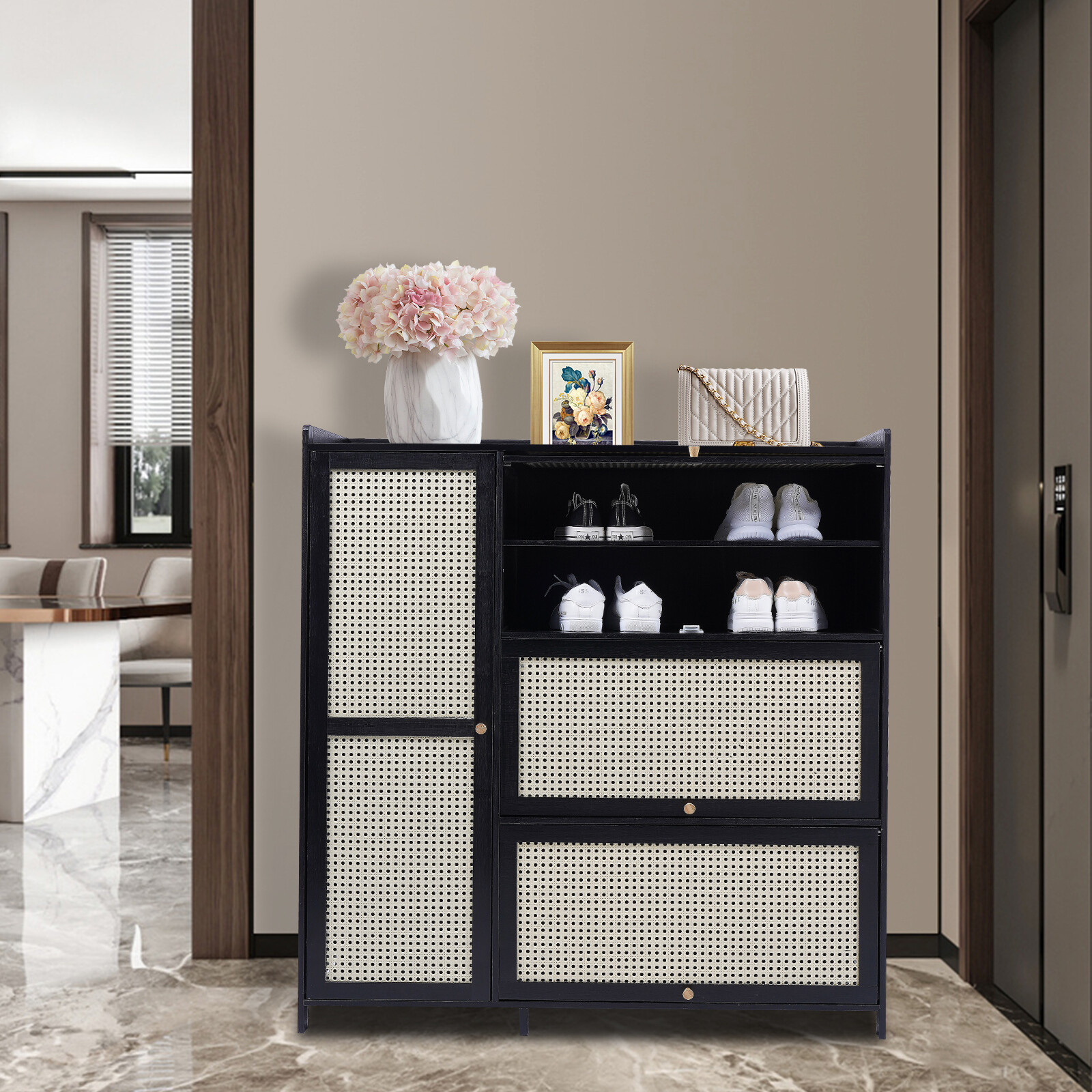 7-tier Shoe Storage Cabinet with Shelves for Entryway, Hallway,Closet